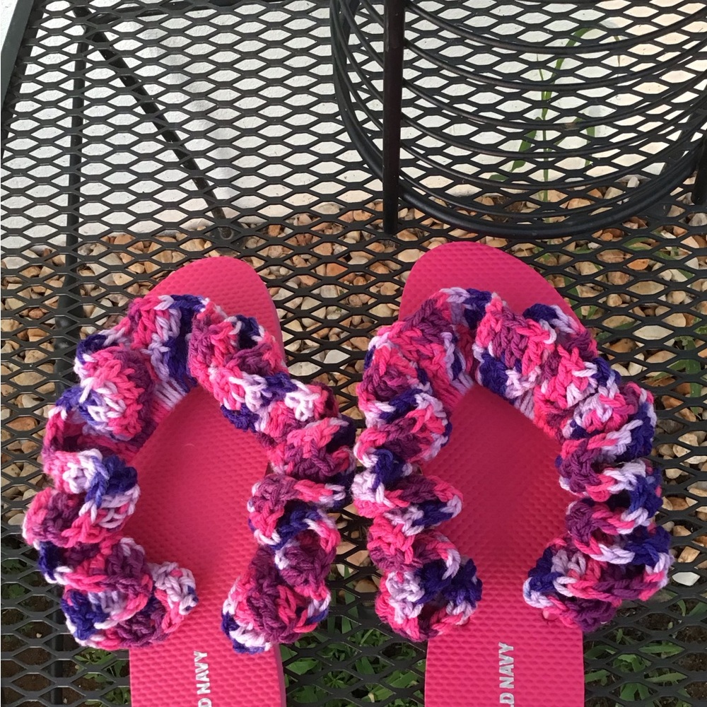 Pink and Purple flip flops
